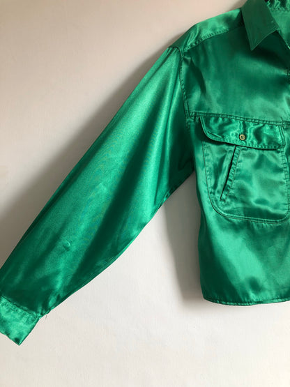 Green Satin Blouse