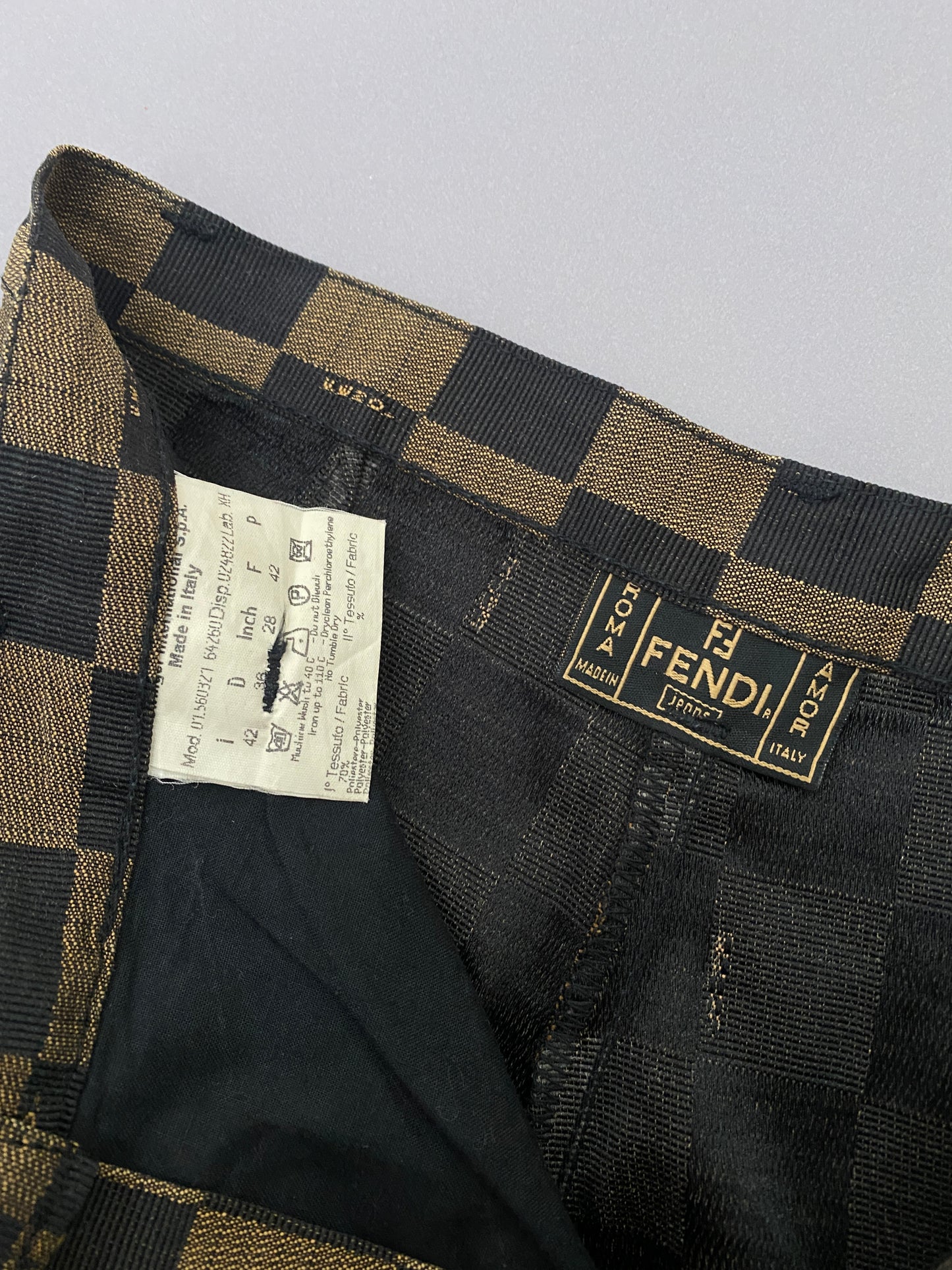 Fendi Vintage Checkered Monogram Pants
