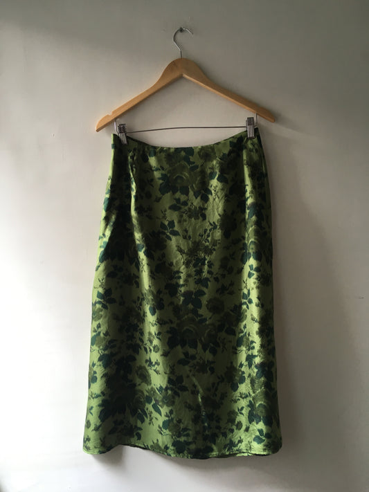 Green Flowered Skirt