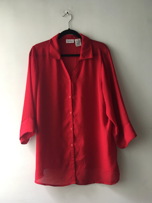 Red Semitransparent Blouse