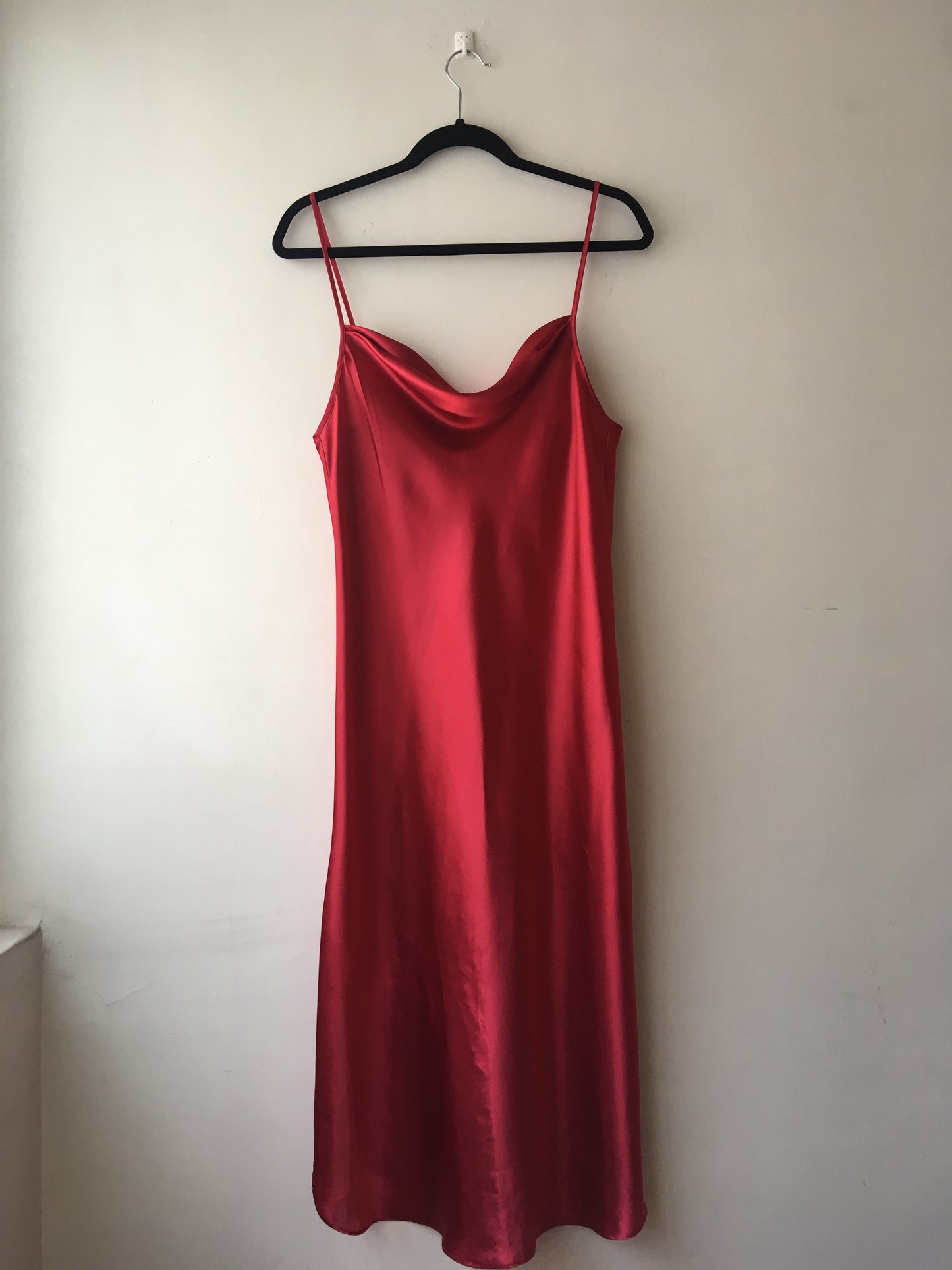 Long Red Satin Dress